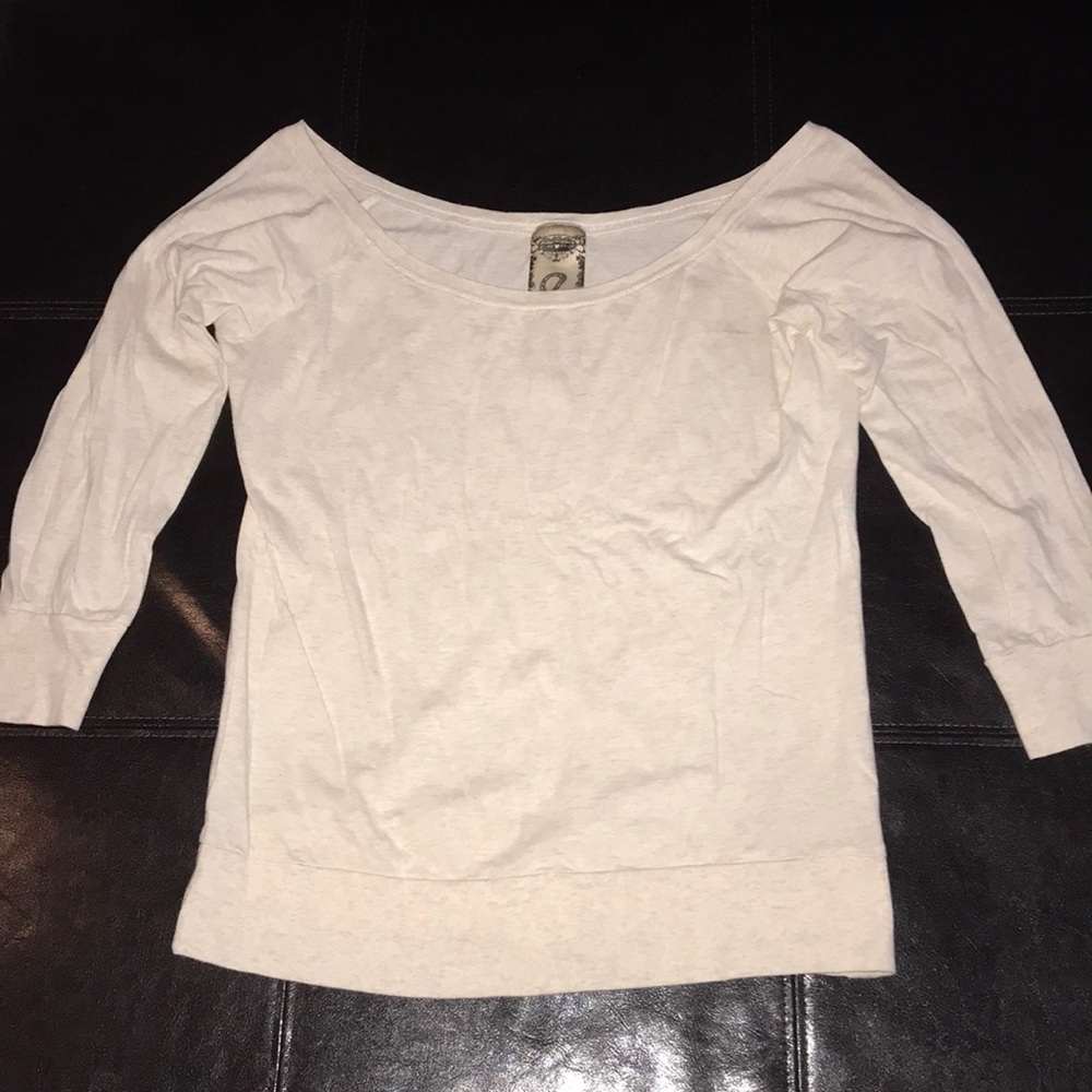 Cream long sleeve shirt